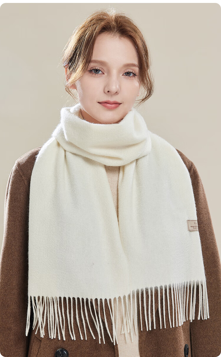 JIUMU 100% Cashmere Scarf for Women, Autumn And Winter Shawl, Warm Neck Wrap, Gift for Girls, Mid-Autumn Festival Birthday Present, Gift Box Set 12