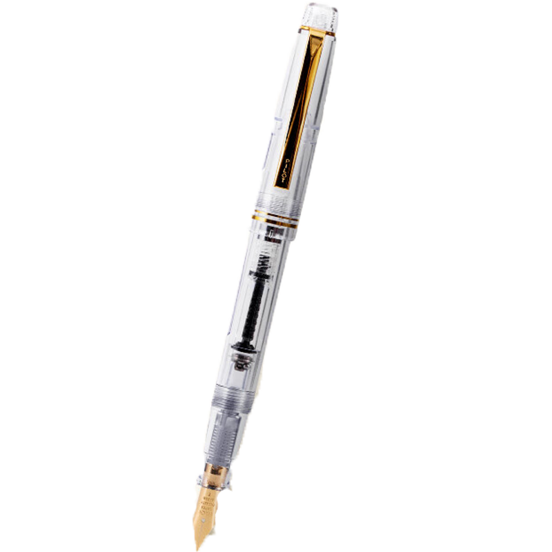 PILOT 78G Fountain Pen for Primary School Students Grades 3-6, Calligraphy Practice, Adult High-Quality Signature Pen, Stationery Gift Box Set, Vintage Series, Transparent M Nib