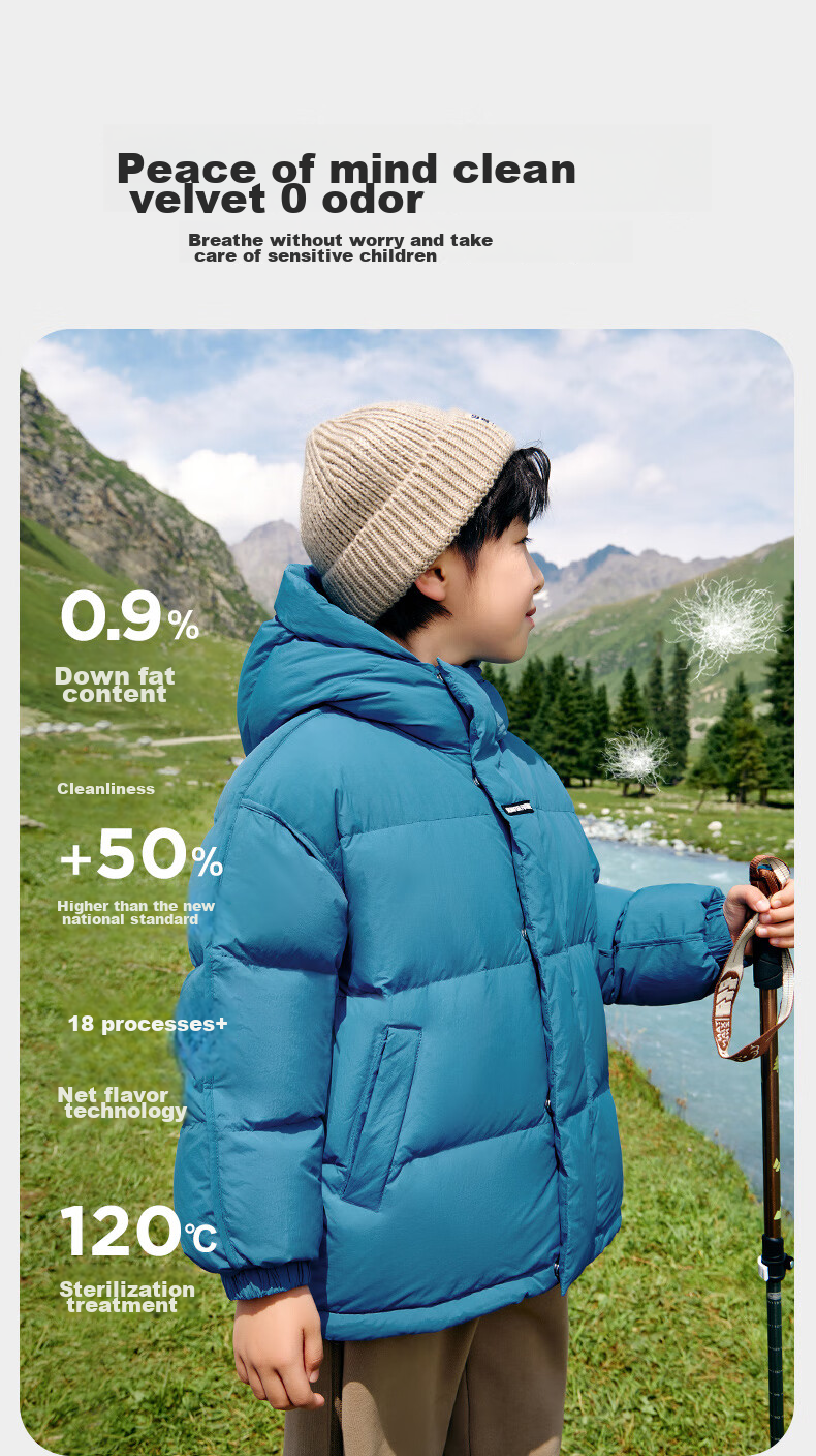 Zuoxi Boys' Red down Jacket, Winter 2025 New Style, Children's Triple-Protection Thickened Warm Coat, Trendy, Black, Size 130 11