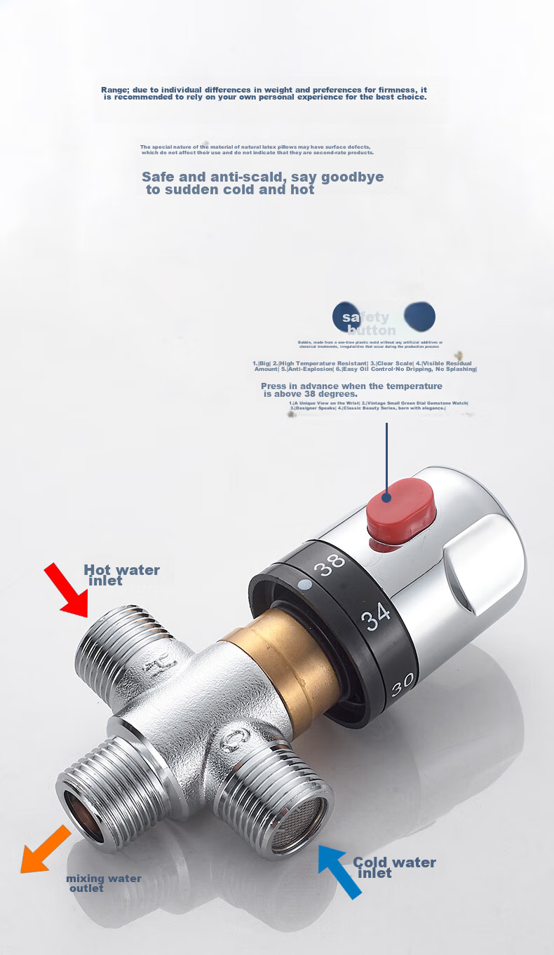 KEGOO Surface-Mounted Shower Faucet with Constant Hot And Cold Temperature, Bathroom Shower Head Switch Copper Mixing Valve K3028 3