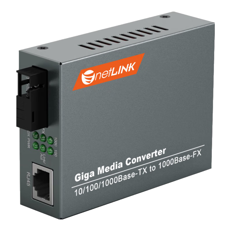 NetLINK HTB-GS Gigabit Single-Mode Fiber Optic Transceiver, Optical-Electrical Converter, A Port, 0-20KM, Commercial Grade, One Unit