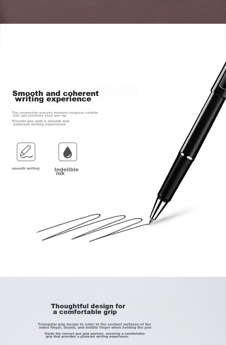 Deli Discoverer Ballpoint Pen, Conference Signing Pen, Neutral Ink, Elegant Black, for College Entrance Exams 5