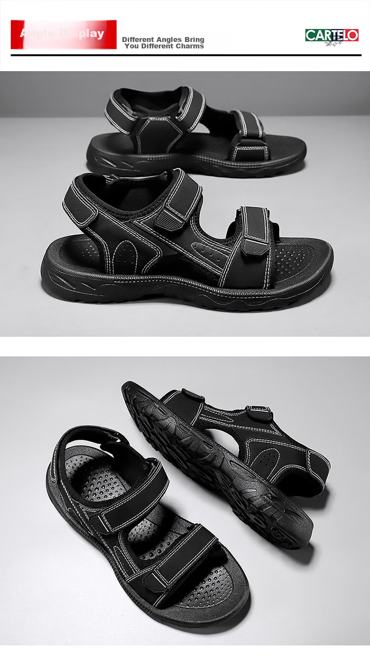 CARTELO Men's Sandals, Summer 2026, Breathable Casual Outdoor Beach Shoes, Men's Outdoor Soft-Soled Hole Shoes 18