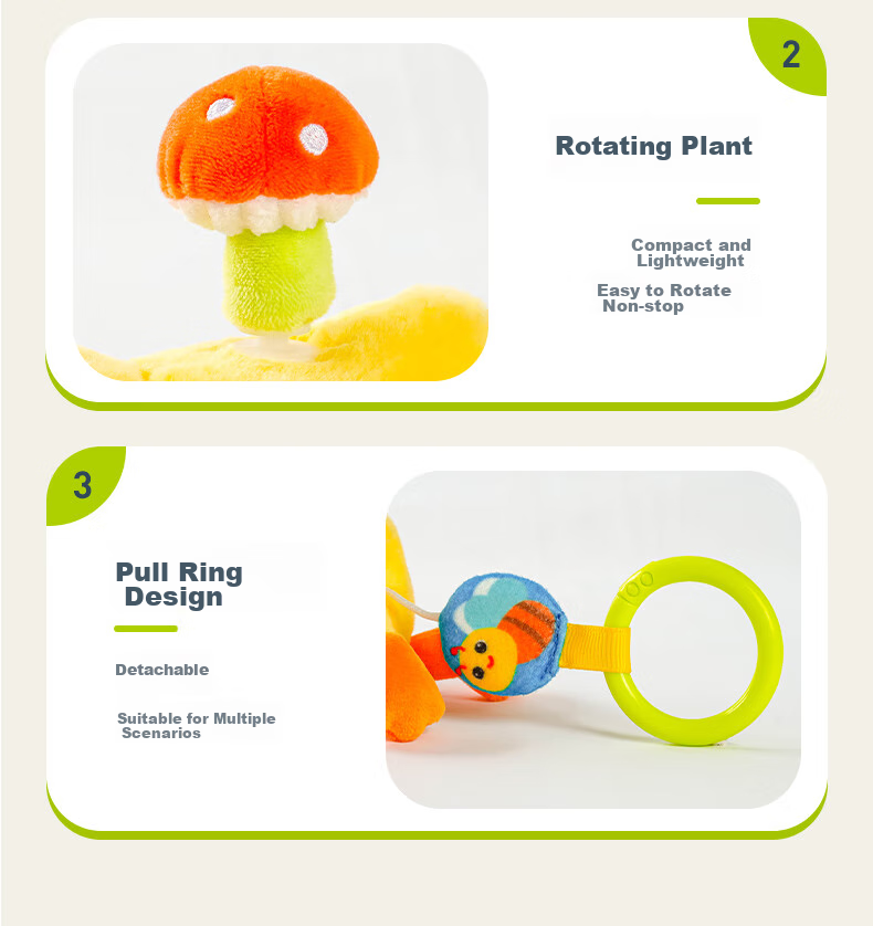 Jollybaby Cute Pet Spinning Toy with Pull Rope, Can Be Chewed And Soothing, 0-1 Year Old Baby Toy, Panda Spinning Doll 11