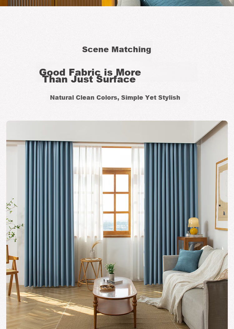 JD Original Black Beini Blue Curtains, 99% Blackout Finished Curtains for Bedroom And Living Room, Hook Style, Width 3m X Height 2.7m 10