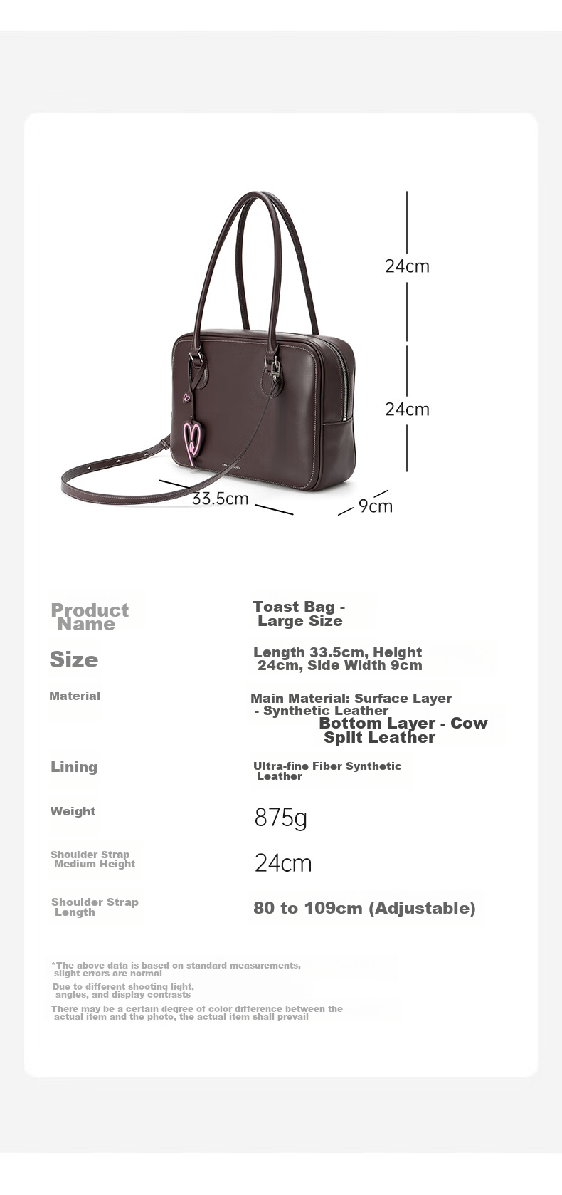 AMAZING SONG Toast Bag Large Boston Pillow Women's Bag Large Capacity Commuter Laptop Bag Shoulder Crossbody Bag Birthday Gift 4