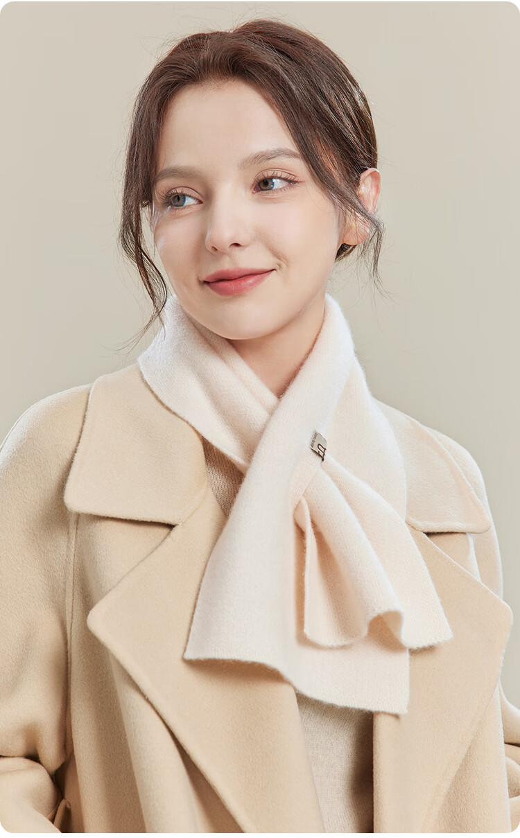 JIUMU 100% Cashmere Small Scarf for Women Autumn Winter Warm Neck Warmer Gift Box for Girls and Moms Birthday Present 13