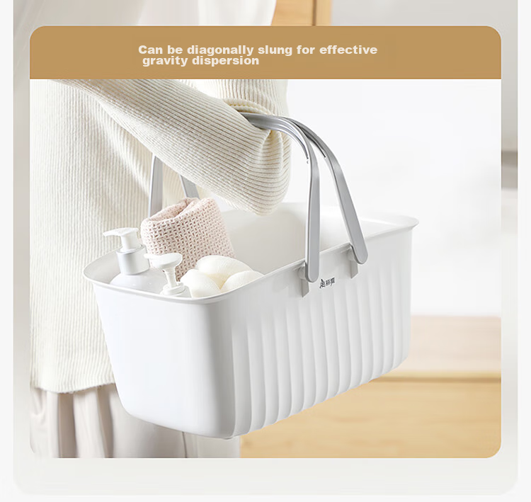 MARYYA Portable Shower Caddy, Bathroom Storage Basket, Bath Organizer for Students' Dormitory, [Large Capacity] Draining Shower Basket 4