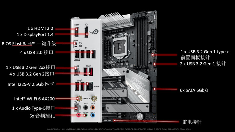 华硕玩家国度rogrogstrixz590agamingwifi吹雪主板支持cpu10900k10