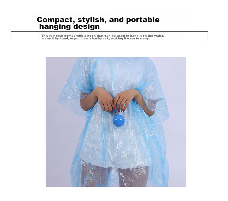 Lewang Outdoor Camping Raincoat, Pack of 3, Portable Outdoor Raincoat Ball, Disposable Raincoat with Keychain, Emergency Raincoat 5