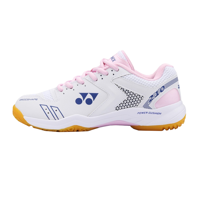 YONEX Badminton Shoes, Women's Model, Wear-Resistant, Shock-Absorbing, Breathable, SHB210C, White/light Pink, Size 39