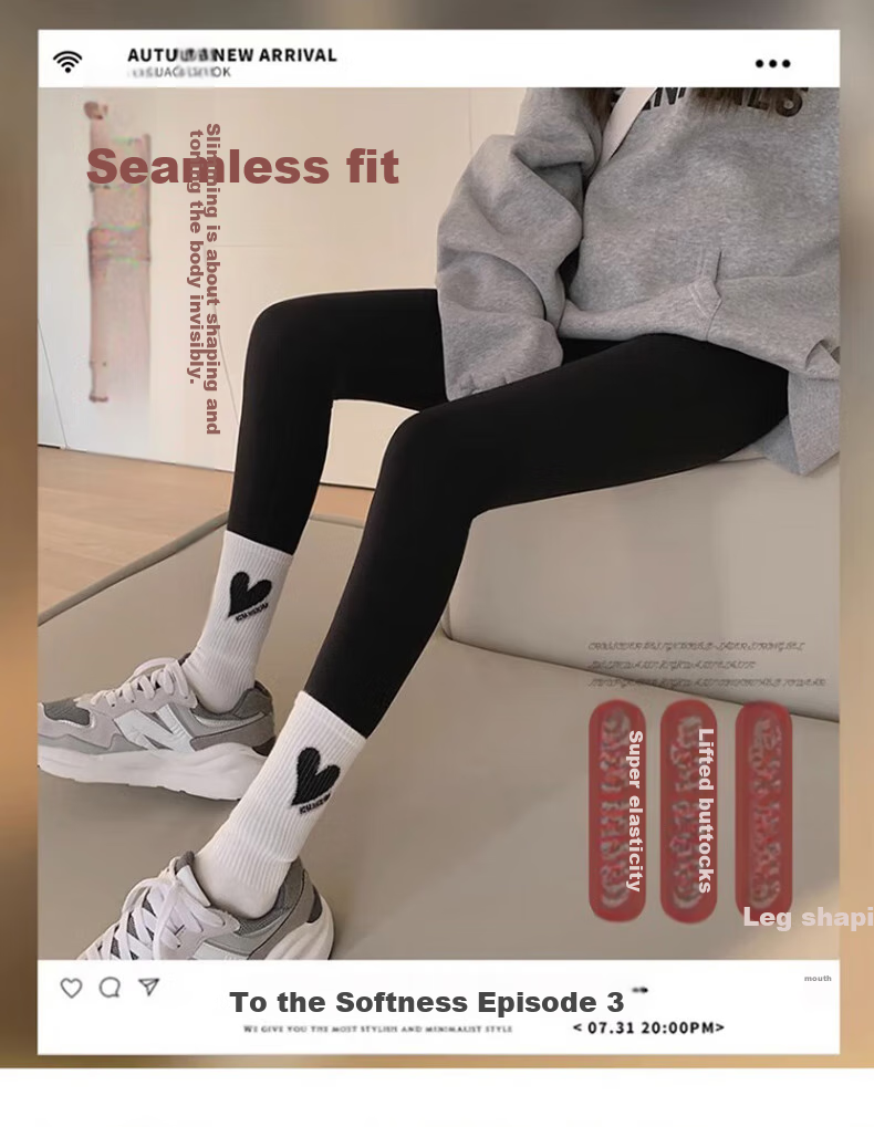 LangSha Shark Leggings for Women, Fleece-Lined, Autumn And Winter Lambswool Base Layer Pants, Tight-Fitting, High-Waisted, Tummy Control, Butt-Lifting, Thick And Warm Pants for Winter Wear 5