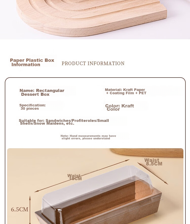 Edo Sandwich Packaging Box, Triangular Window Design for Easy Viewing, Portable Takeout Bento Box [30 Pieces] 2