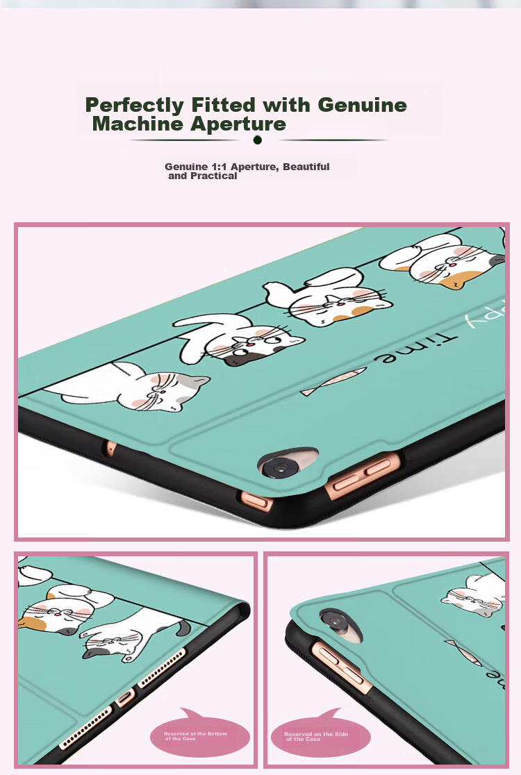 Shihan IPad Air 3 Case, 10.5-Inch IPad Pro Protective Cover, Ultra-Thin Full Protection Shockproof Stand, Cartoon Cute Design for Male And Female Students, Happy Cat Patter 6