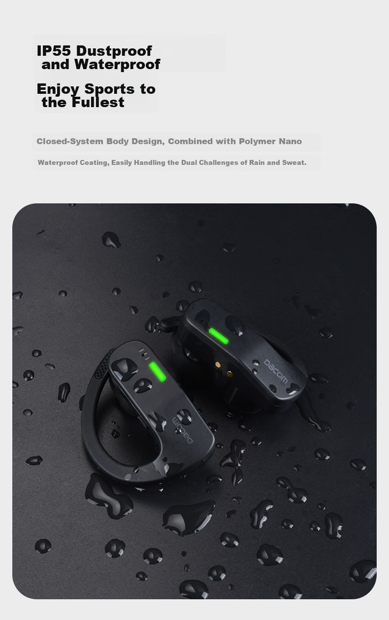 Dacom OpenBuds [Apple MFI Certified] Open-Style Bluetooth Earphones for Sports And Running, Non-In Wireless Ear-Hook Air-Bone Conduction Concept, Compatible with Huawei And Xiaomi 10