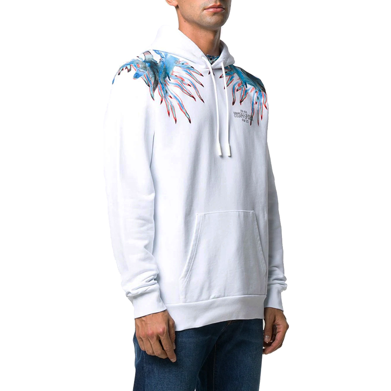 马塞洛布隆 marcelo burlon 男士羽毛印花卫衣 白色 cmbb007f20fle0