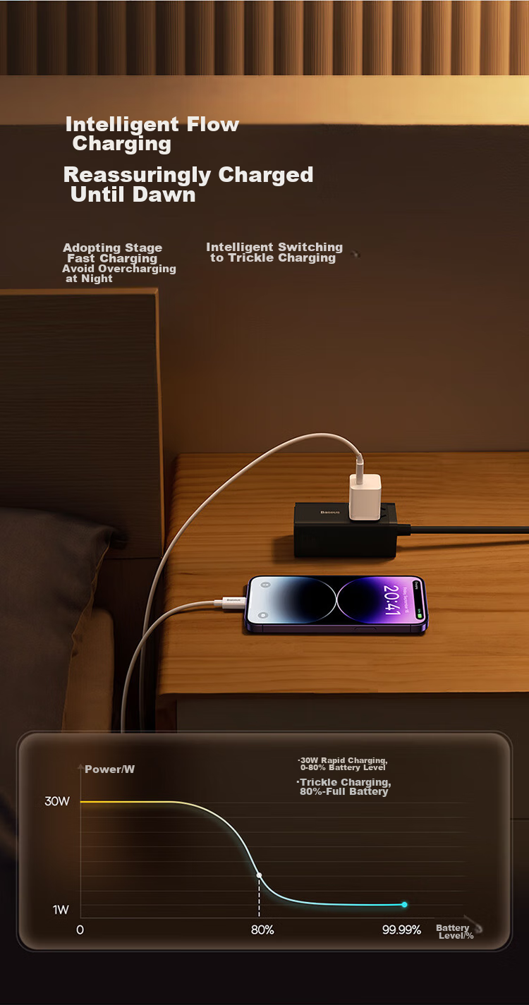Baseus Kuoku Apple Charger GaN PD30W Fast Charging Head Compatible with IPhone17/16/15ProMax14/13/12/11 IPad And Phones Type-C Plug Purple 11