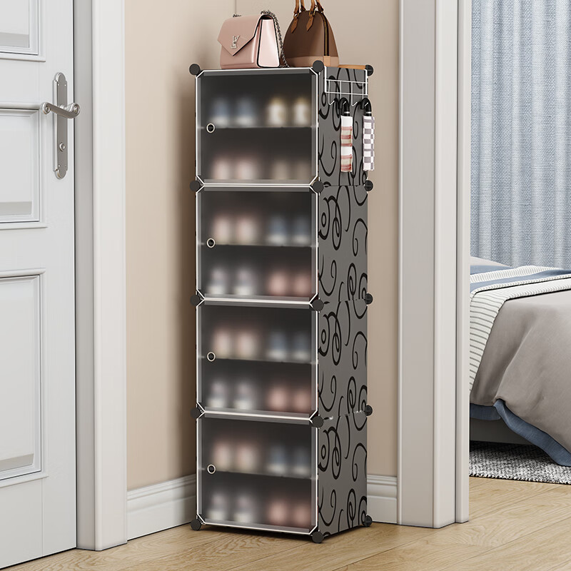 Anerya Shoe Cabinet Entrance Shelf, Indoor Dormitory Multi-Layer Dustproof Storage Unit, One Column with 7 Layers