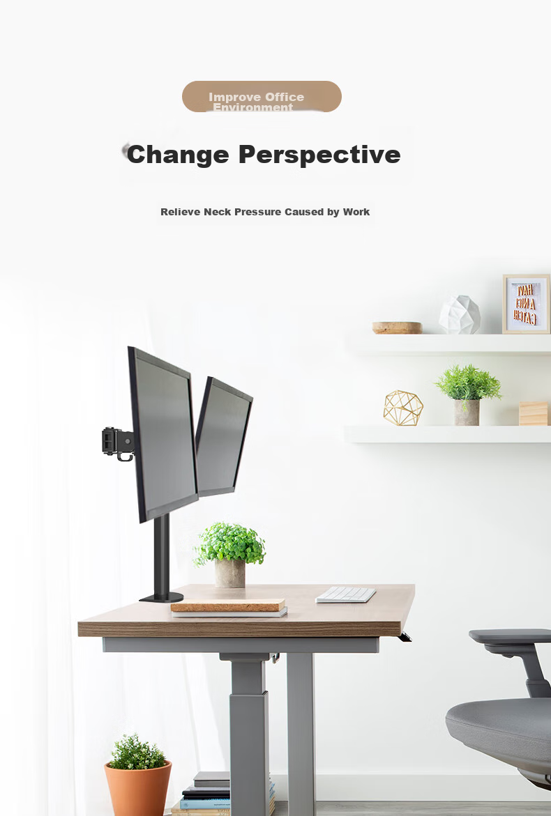 Zhiercheng Monitor Stand, 17-32 Inch Computer Stand Arm, Desktop Monitor Screen Support, Mechanical Arm Riser, Center Position Return, More Space-Saving 7
