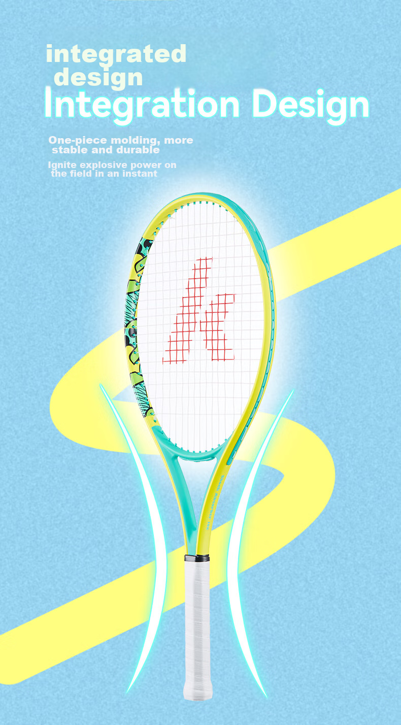 KAWASAKI Tennis Racket, Carbon Fiber, Adult Professional Beginner Single Racket SA-100 Navy Blue (Pre-Strung) 5