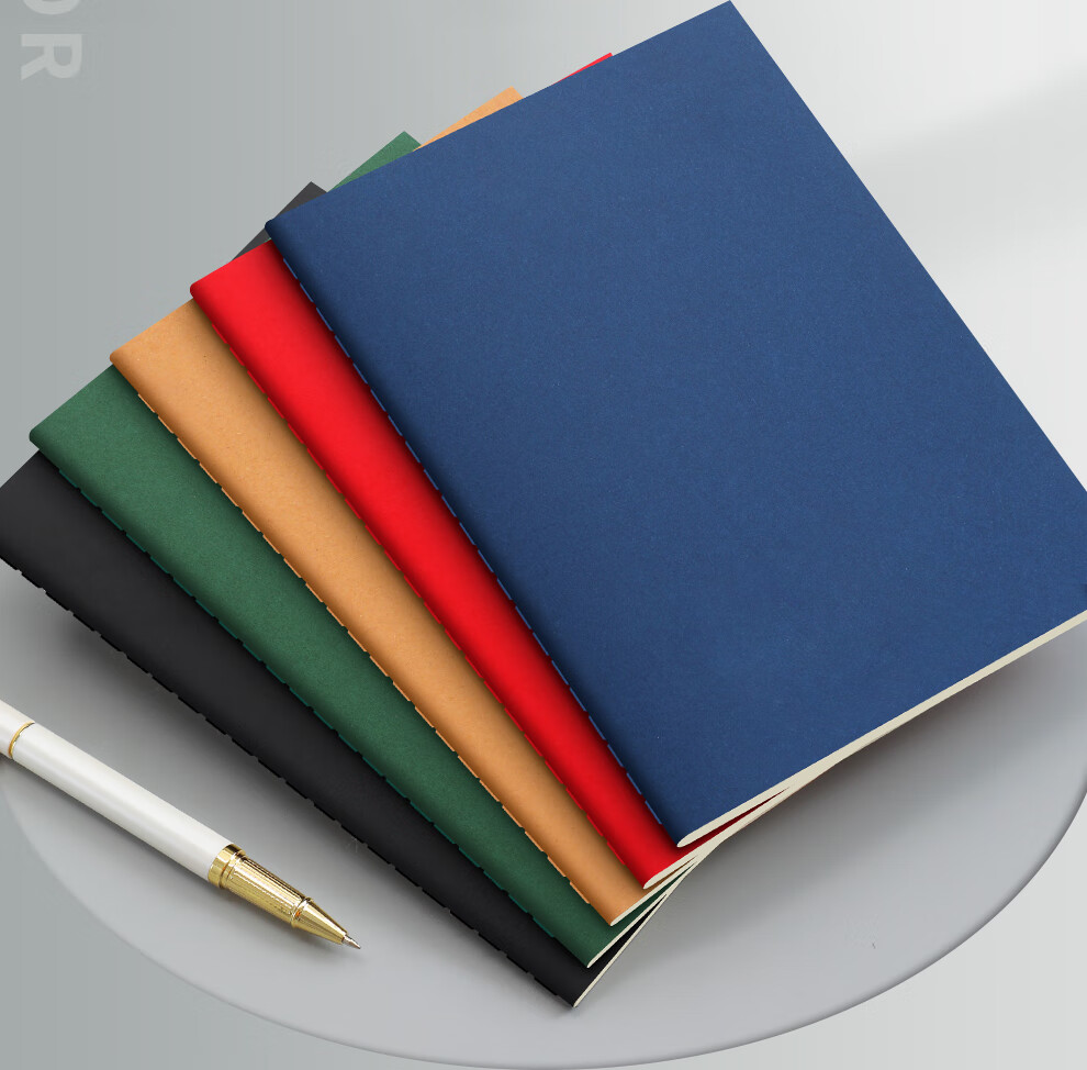 Faramon 5 B5 Notebooks, 50 Sheets Each, Thick Kraft Paper, Lined Pages, Soft Cover, Student Workbooks, Journal, Simple Office Notebook, 5 Books/red/250 Sheets 5