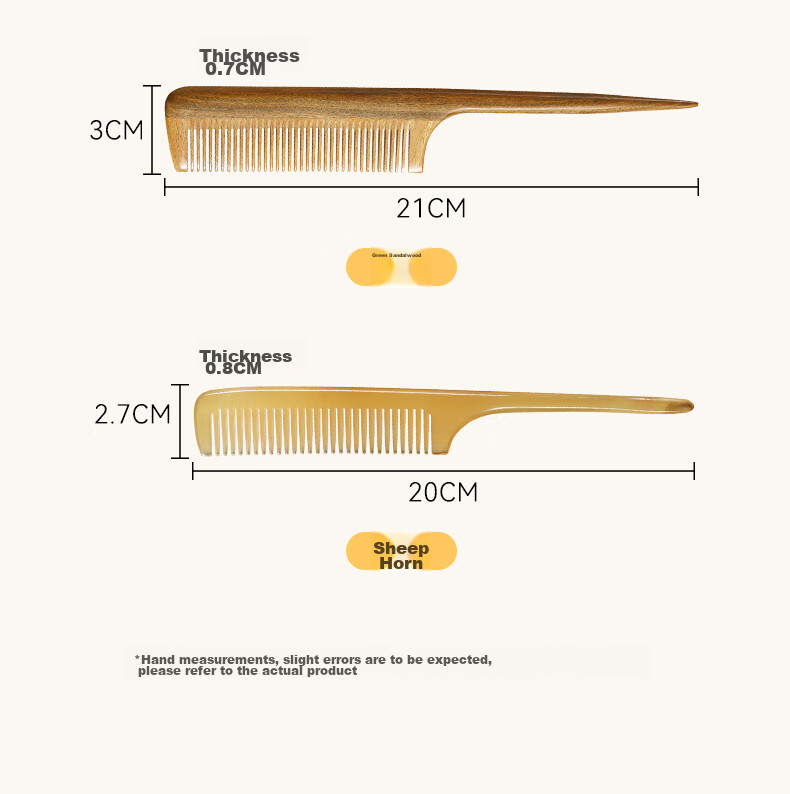 Chuxin Natural Sheep Horn Comb, Pointed Tail Comb with Fine Teeth, Dense Comb for Parting Hair, Braiding, Children, Girls, Women, Specialized Comb for Ladies, Baby Comb 11