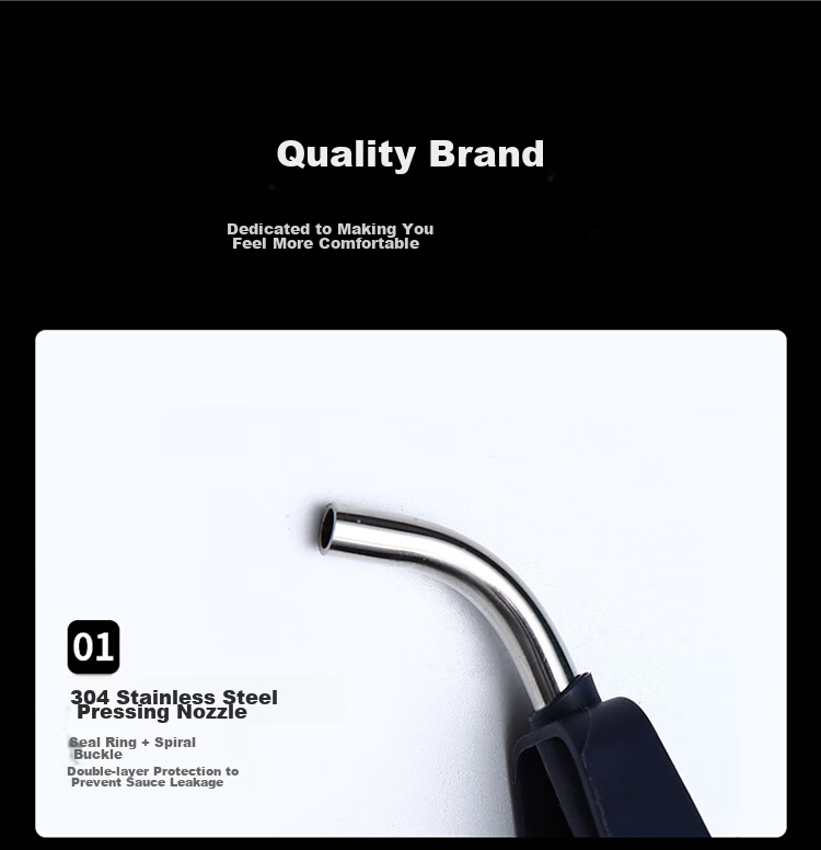 BJ 304 Stainless Steel Oyster Sauce Dispenser, Oyster Sauce Pump Head, Oyster Sauce Squeeze Nozzle, Oyster Sauce Pump Mouth 8