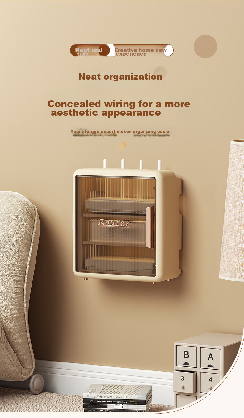 Fan Ye Double-Layer Data Cable Storage Box Desktop Charger Mobile Phone Power Cord Organizer with Dustproof Cover Cable Management Box 3