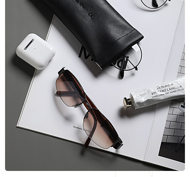 Lehuolvxing Eyeglass Storage Case, Portable Sunglasses Box, Automatic Closing Small Box, Eye Case for Men, Anti-Scratch And Anti-Pressure Sunglasses Pouch 5