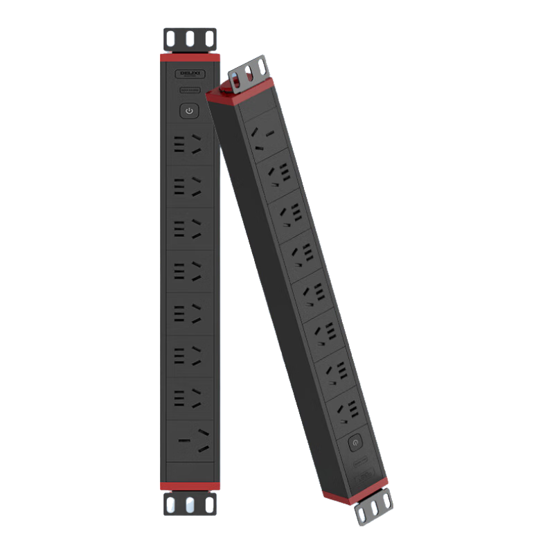 DELIXI Aluminum Alloy PDU Cabinet Desktop Gaming Power Strip/power Bar/power Outlet/extension Cord, 7 Outlets with Five Holes, 10A + Three Outlets with Two Holes, 16A, Wireless