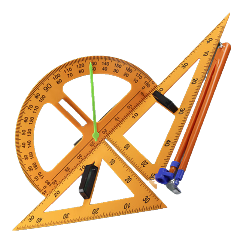 [Lowest Price Online] BOJIAO Magnetic Large Triangle Ruler Set, Teacher's Teaching Tool, Plastic Large Triangle Ruler Protractor Compass Math Teaching Aid, Yellow Triangle Ruler Set