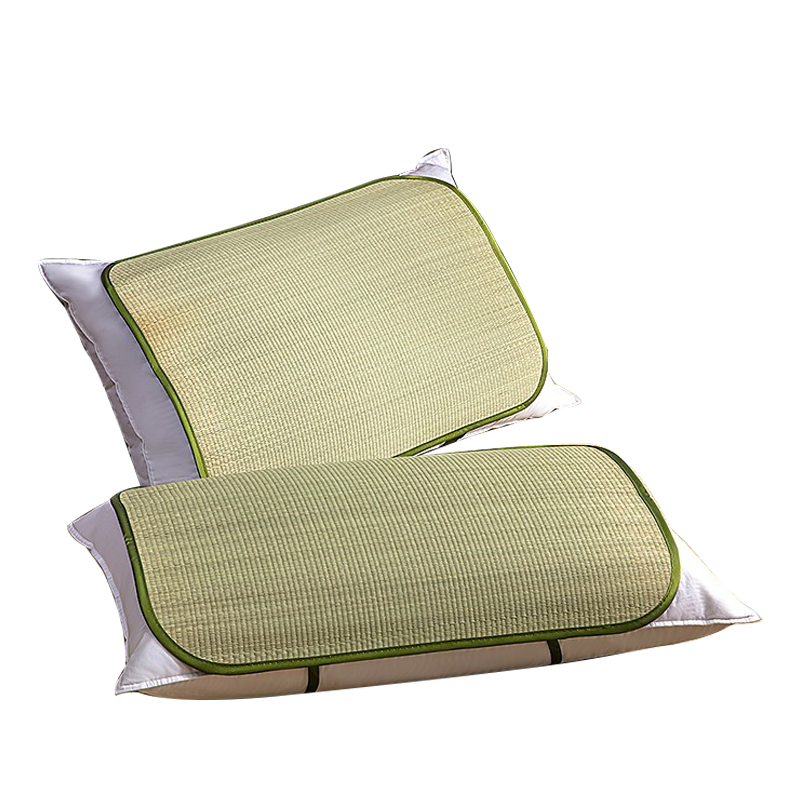 AVIVI Pillow Mat Summer Student Dormitory Cooling Mat Grass Mat Pillow Pad Baby Pillow Mat Set of Two, Green Leaf Pattern, 45*65cm