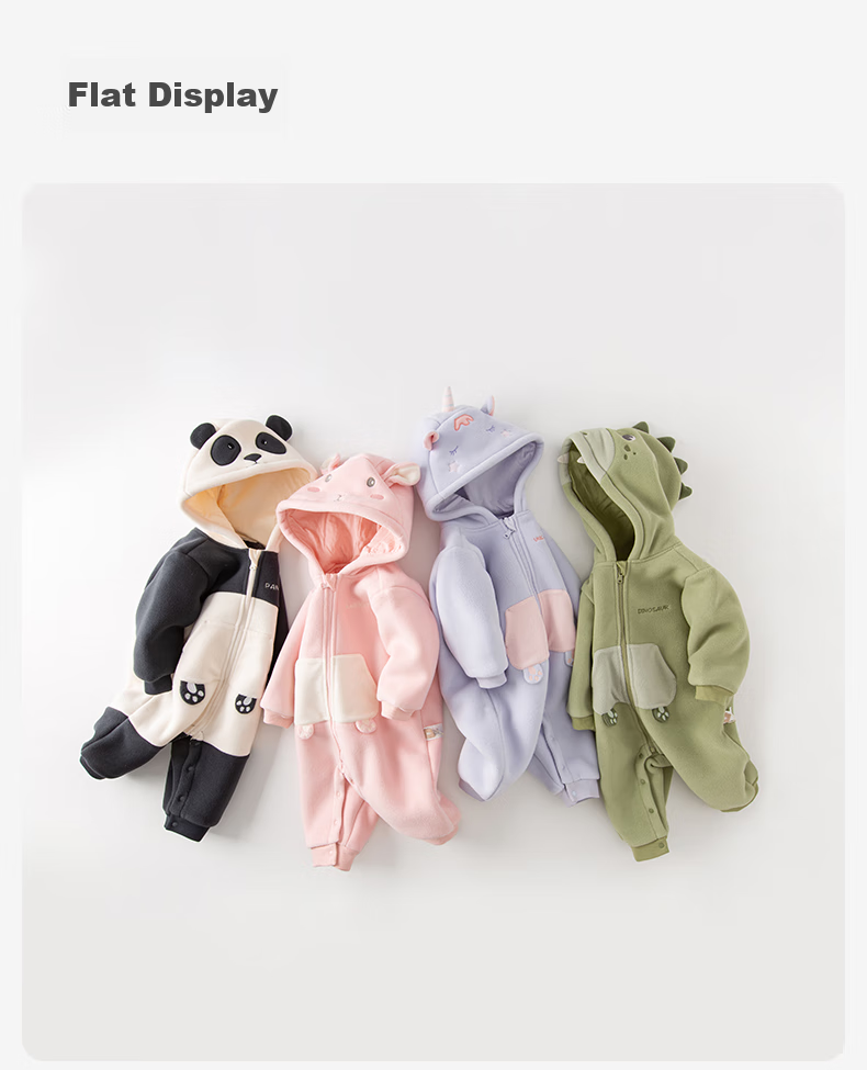DAVE & BELLA Plush Romper, Winter Warm Baby Clothes, Outdoor Wear, Unisex Infant Onesie 14