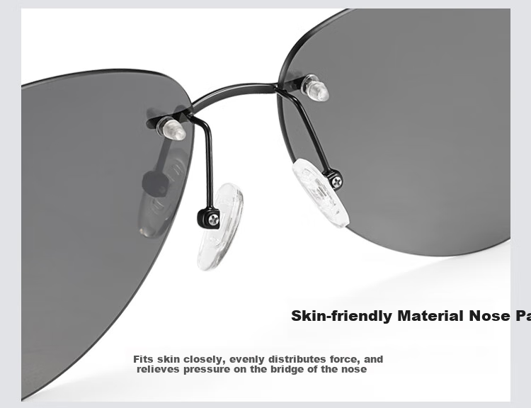 Bertha Polarized Sunglasses for Men, Imported Titanium Material, Specialized for Driving, Photochromic, Frameless, Ultra-Light, for Driving And Fishing 26
