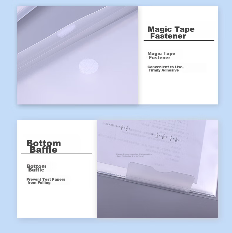 Bailiwen B3232 Transparent White A3 Student Exam Paper Storage Folder, 20 Pages Folded Loose-Leaf Document Folder, Sheet Music Storage Folder, Certificate Collection Folder, Prenatal Report Storage Folder 6