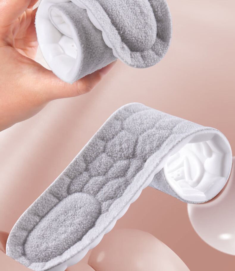 Warrior Warm Fleece-Lined Sports Insoles for Men And Women, Winter Cotton Cold Protection R16036 Gray 45-46 8