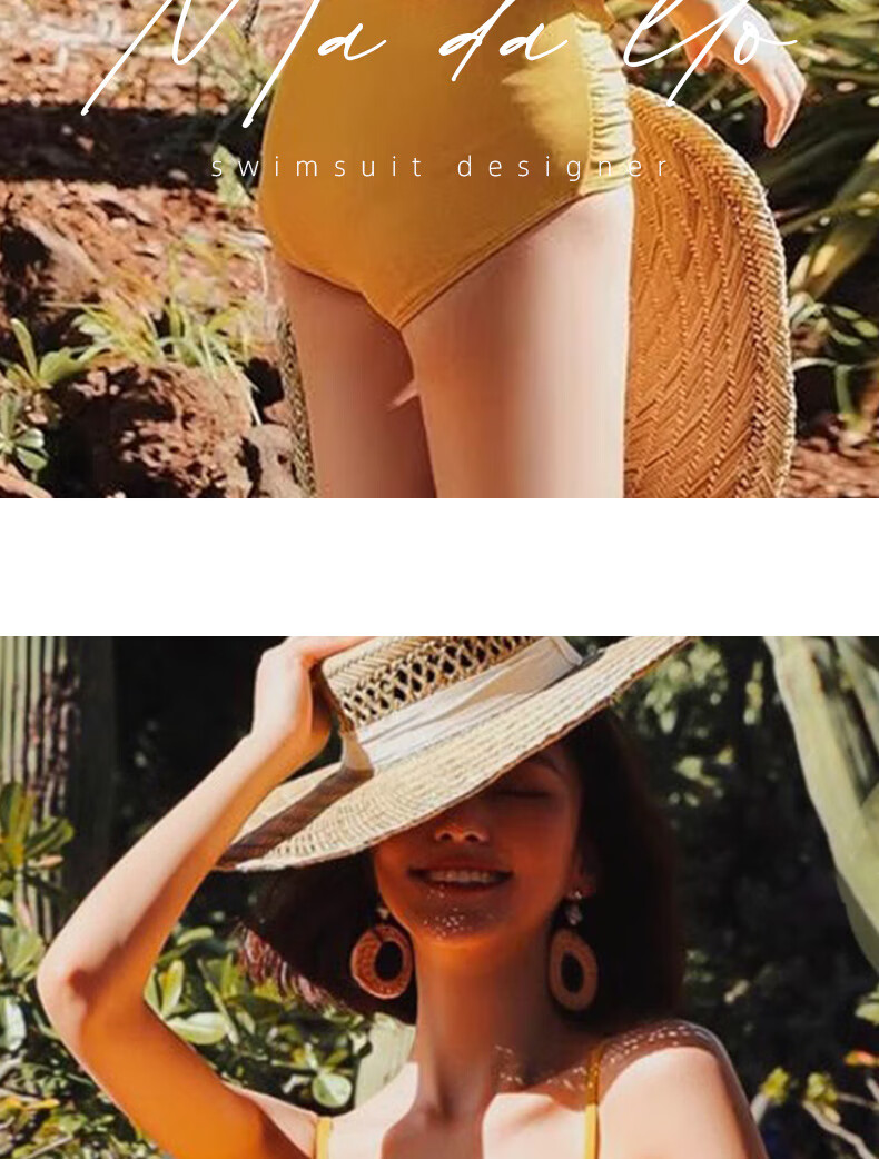 Modaier Spaghetti Strap One-Piece Swimsuit for Women, Sexy And Elegant, Tummy Control, Slimming, with Outer Jacket, Sun Protection, Beach Vacation Triangle Swimwear 6