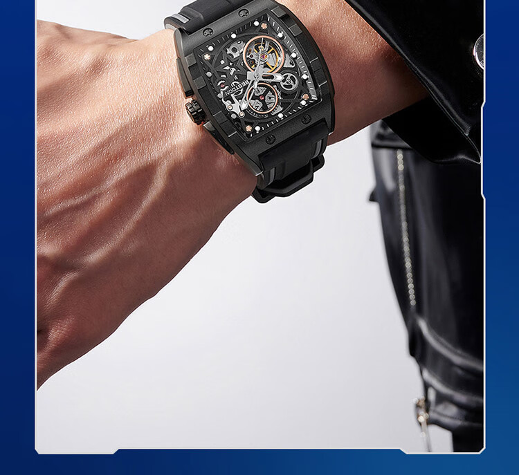Bestdon Men's Mechanical Watch, Fashionable Wristwatch in Gift Box, Barrel-Shaped Design, Gift for Me 17