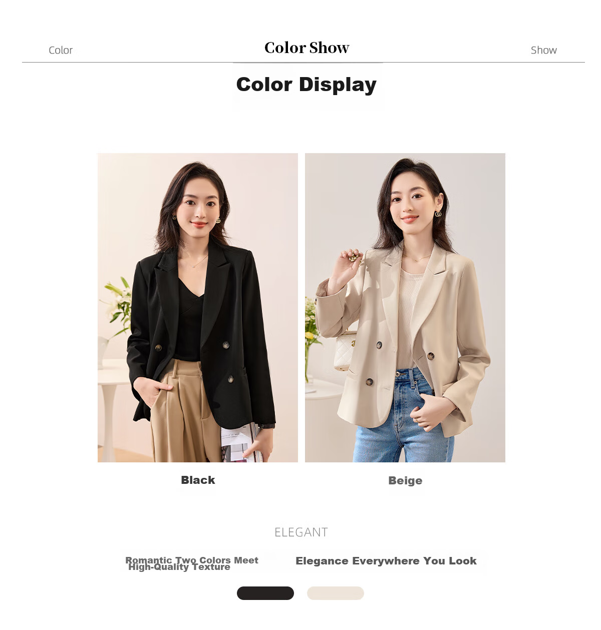 Chushen Short Blazer for Women, Versatile Double-Breasted Suit Jacket, Petite Short Coat Top S13JF453 Size 2XL 11