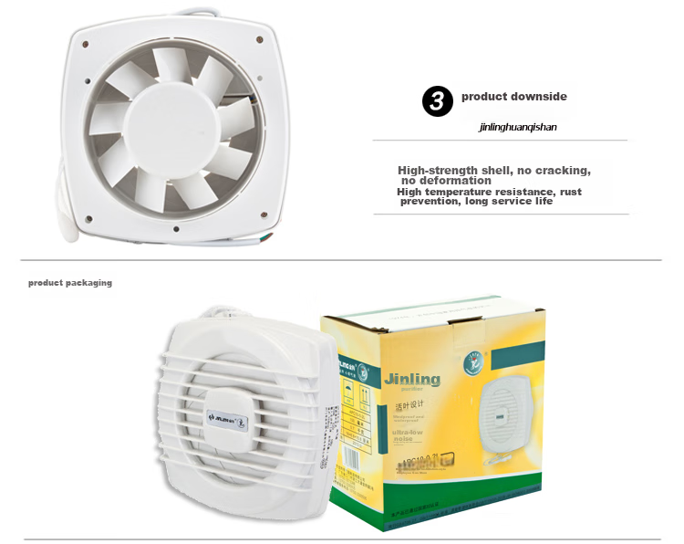 JINLING Window Exhaust Fan, Kitchen Bathroom Wall Ventilation Fan, Bathroom Exhaust Fan, Powerful Air Extractor, 8-Inch APC20-3 4