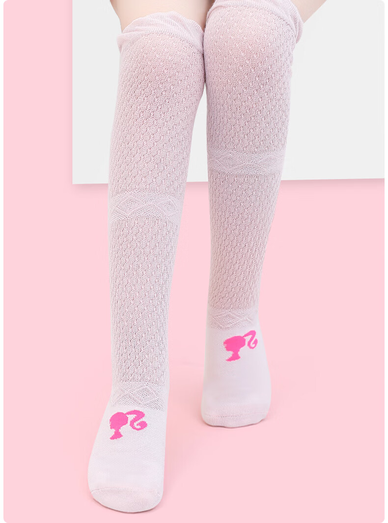 Barbie Children's Mid-Calf Socks, Girls' Over-Knee Thin Summer Cotton High Tube Socks, Student Baby Long Socks 11