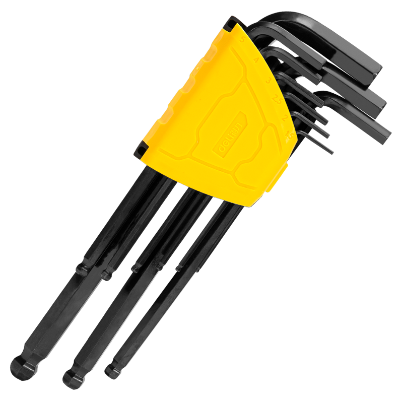 Deli Blackened Ball-End Hex Key Set, Hexagonal Wrench, Torque Wrench Combination, 9-Piece Extended Versio