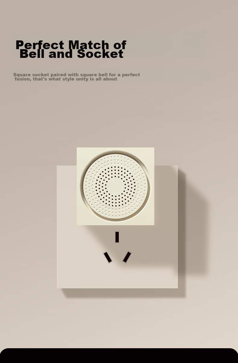 Advent Wireless Doorbell, Colorful Light-Up Self-Powered Home One-Key Silent Call Button, Cream Style 12