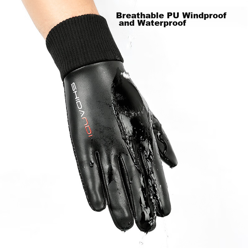Move Iron Winter Gloves, Warm And Windproof Leather Gloves for Men And Women, Outdoor Cycling Sports Waterproof Ski Gloves with Touchscreen Functio 13