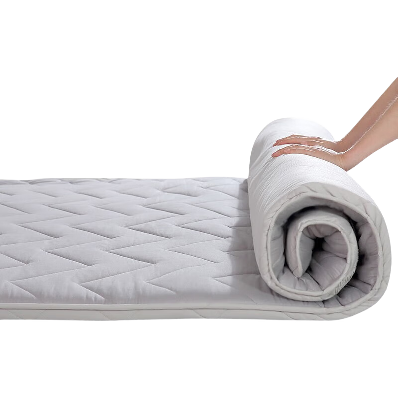 FUANNA Home Textile Mattress, All-Cotton Comfortable Antibacterial Three-Dimensional Mattress Thick Pad with Elastic Bands, Light Gray, 120*200*3cm