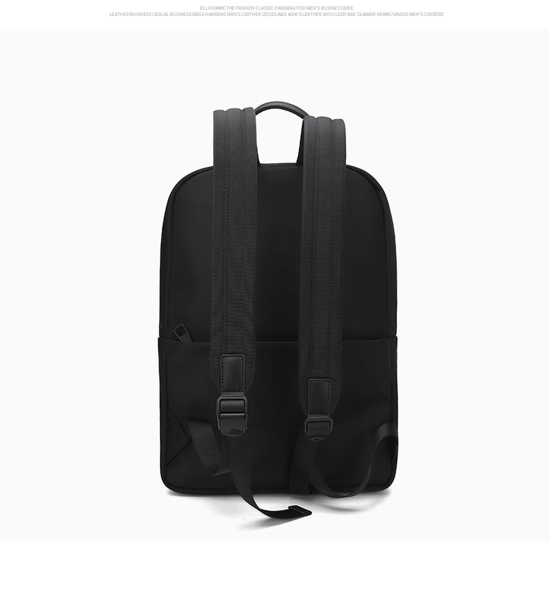 ELLE HOMME Men's Backpack, Fashionable Large Capacity Backpack, 14-Inch Laptop Bag, Lightweight Nylon Fabric, 08760 Black 9