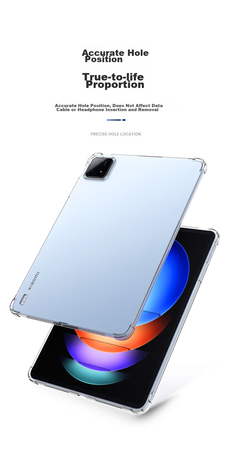 BIAZE Compatible with 2024 Xiaomi Pad 6s Pro 12.4-Inch Protective Case, Xiaomi Tablet Protective Cover, TPU Transparent Shockproof Outer Back Shell for Xiaomi Device PB501 3