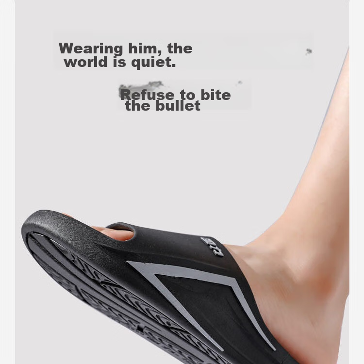Huili Slippers, Comfortable for Stepping on Poop, Sports Bathroom Indoor Outdoor Wear, Non-Slip Sandals for Men, HL3980 Black And Gray, Size 46-47 7