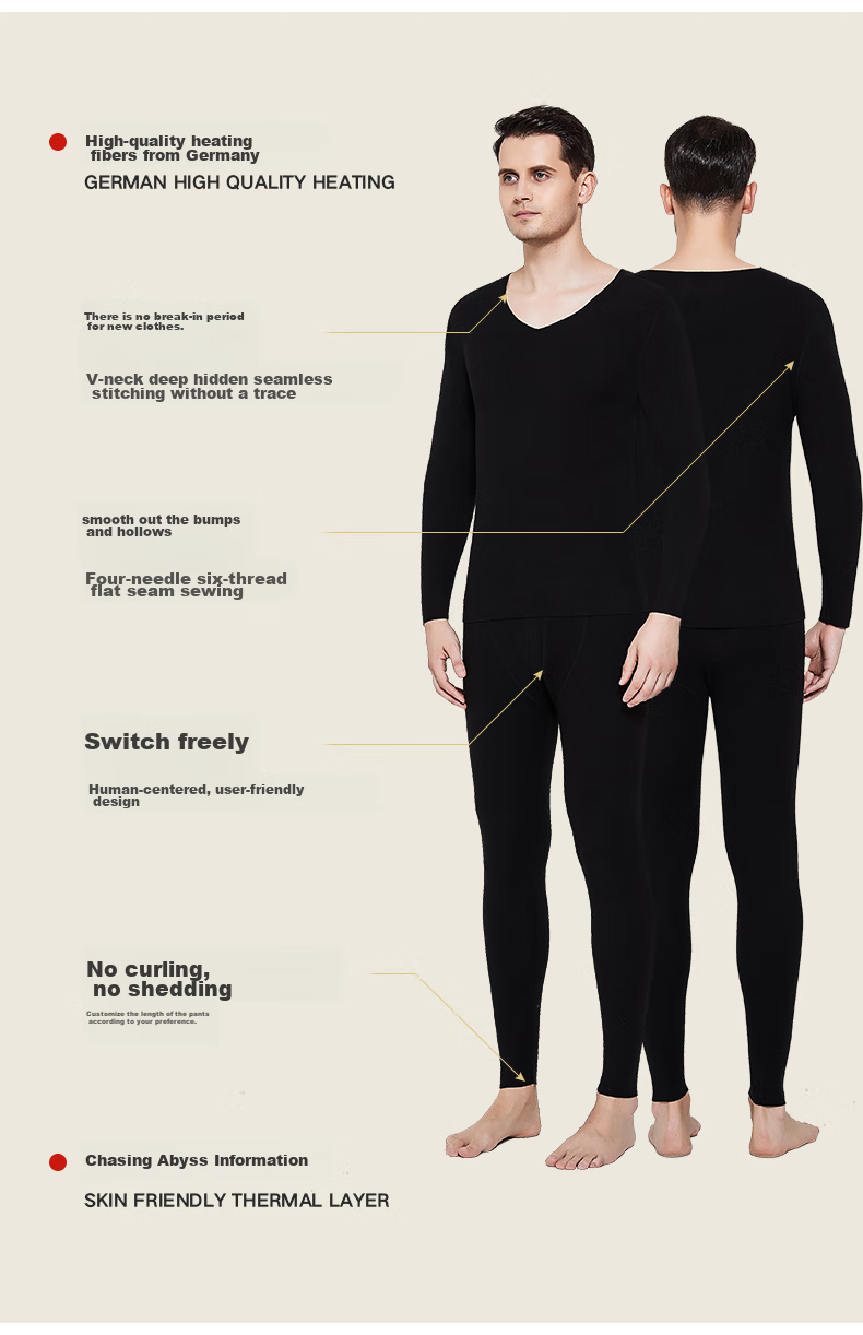 Hengyuanxiang [Winter Bestseller] Thermal Underwear for Men And Women, Heat-Retaining Autumn Top And Bottom, Seamless Warm Base Layer Set with Brushed Fabric 12