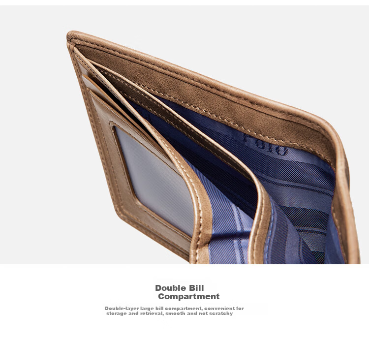 POLO Wallet for Men, Top-Grain Leather Billfold with Multiple Card Slots, Driver's License Holder, Short Bifold Wallet, Gift Box, Birthday Present 13